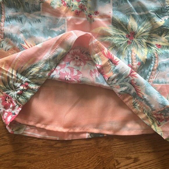 American Eagle Shorts Pull On Coral Blue Floral XS Soft Hawaiian Pockets Flowy - Picture 3 of 3